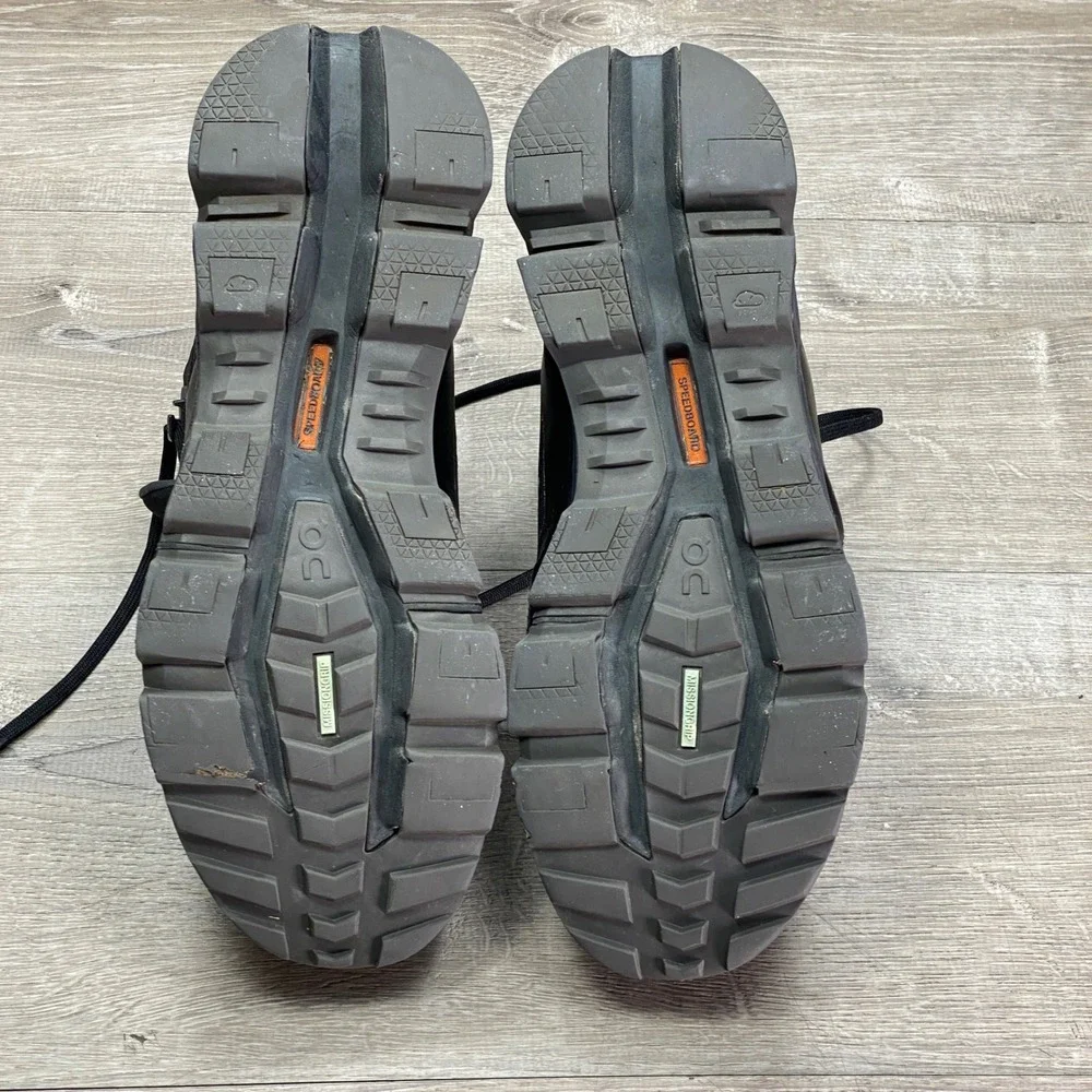 On Cloudrock Waterproof Hiking Boots Mens 12 Black All Black Trail Outdoor